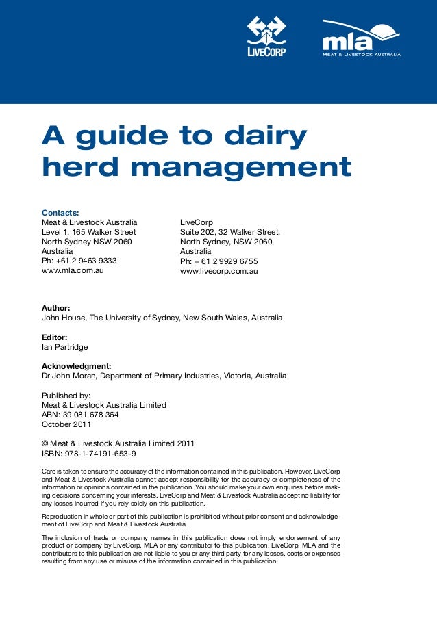 A guide to dairy herd management (australia)