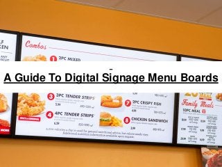 A Guide To Digital Signage Menu Boards
 