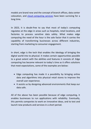A Guide to Edge Computing Technology For Business Operations | PDF