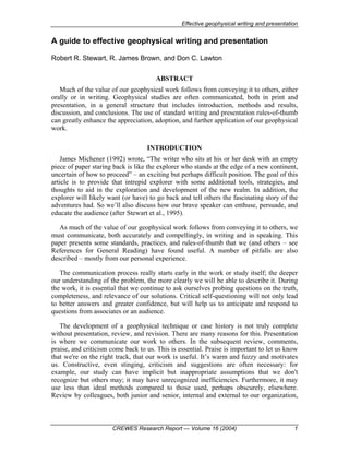 A guide to effective geophysical writing and presentation | PDF