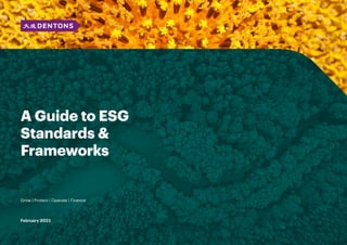 A Guide to ESG
Standards &
Frameworks
Grow | Protect | Operate | Finance
February 2023
 