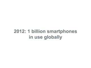 2012: 1 billion smartphones
                                       in use globally




© 2011 Adobe Systems Incorporated. All Rights Reserved. Adobe Confidential.
 