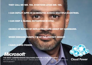 upload to the application.       responds. By using a cloud          fully supported in Windows
                                            In future versions, 3M plans     service, 3M experienced an          Azure. And, the Windows
                                            to provide customers with        efficient deployment and            Azure development fabric
                                            the ability to create entire     lowered its infrastructure costs.   provided a great simulation
                                            databases of test images,        The highly scalable Web-            environment in which we
                                            enabling users to experiment     based service will make it          could see our work in progress
                                            with, for example, the content   possible for 3M customers to        and incorporate feedback-
                                            of an advertisement in a         optimize designs in response        early and often. We rapidly
     SOfTWARE AND SERVICES                  variety of design scenes - or,   to scientific analysis, thereby     deployed interim releases
       Windows Azure Platform               conversely, a number of          helping to make the most of         to stakeholders within the
       Windows Azure                        different types of advertising   their marketing dollars.            company. The Windows Azure
       Access Control Service               content in one particular                                            development fabric has been
       Microsoft SQL Azure                  scene. 3M plans to release       Easy, Efficient Deployment          a significant time savings."
       Microsoft Server Product Portfolio   a final version of the VAS       The close connection between
       Microsoft SQL Server 2008            application running on           Windows Azure and the 3M            In addition, once the VAS
       Microsoft Visual Studio              Windows Azure to customers       Visual Studio development           application development is
       Microsoft Visual Studio Team         by mid-November 2009.            environment helped the              complete and the service is
       System 2008 Team Foundation                                           company achieve a rapid             made publicly available on
     SERVER                                 BenefitS                         deployment of the VAS               Windows Azure, 3M will be
       Microsoft Visual Team System         Using the Windows Azure          application. "We were able          able to quickly release product
       2008 Team Suite                                                                                           updates and enhancements.
                                            platform, 3M developed a         to wrap our core technology
       Microsoft Expression
                                            highly innovative Web-based      into Windows Azure in less          "We will be able to deploy
       Microsoft Expression Blend 3
                                            service that can dramatically    than eight weeks. It was very       much faster on the Microsoft
       Technologies
                                            alter and improve the process    fast, "says Graham. "The tools      technology platform through
       Microsoft ASP.NET 2.0
                                            for designing images and         and technologies we were            Windows Azure than with
       Microsoft .NET Framework
                                            environments that rely on        already using, for instance         any other cloud solution we
       Microsoft Silverlight
                                            how the human visual system      forms authentication, are           evaluated," says Graham.

60
 