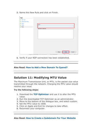 Vpn Mtu Issue Rdp A Guide to Fix RDP Error when An Internal Error has Occurred.docx | IT ...