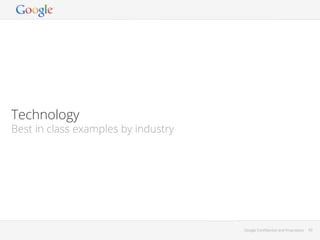 Technology

Best in class examples by industry

Google Conﬁdential and Proprietary

60

 