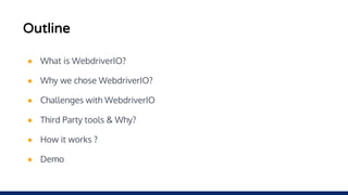 A guide to getting started with WebdriverIO | PPTX | Computing ...