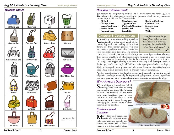 A guide to handbag care