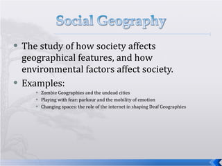 Geographical Environment. Examples A Guide to Human Geography | PPT
