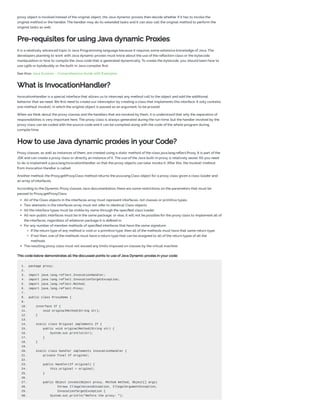 A Guide to Java Dynamic Proxies and It in Coding | PDF