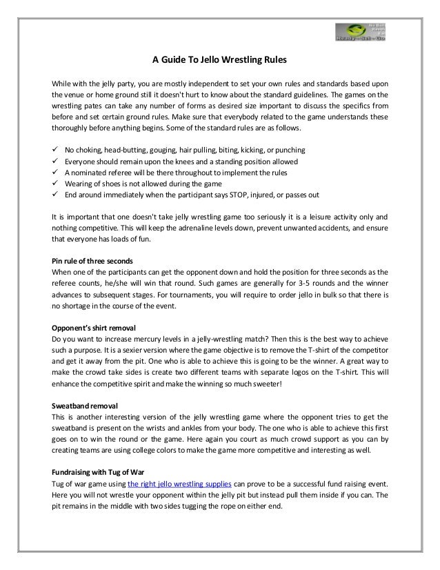 A Guide To Jello Wrestling Rules