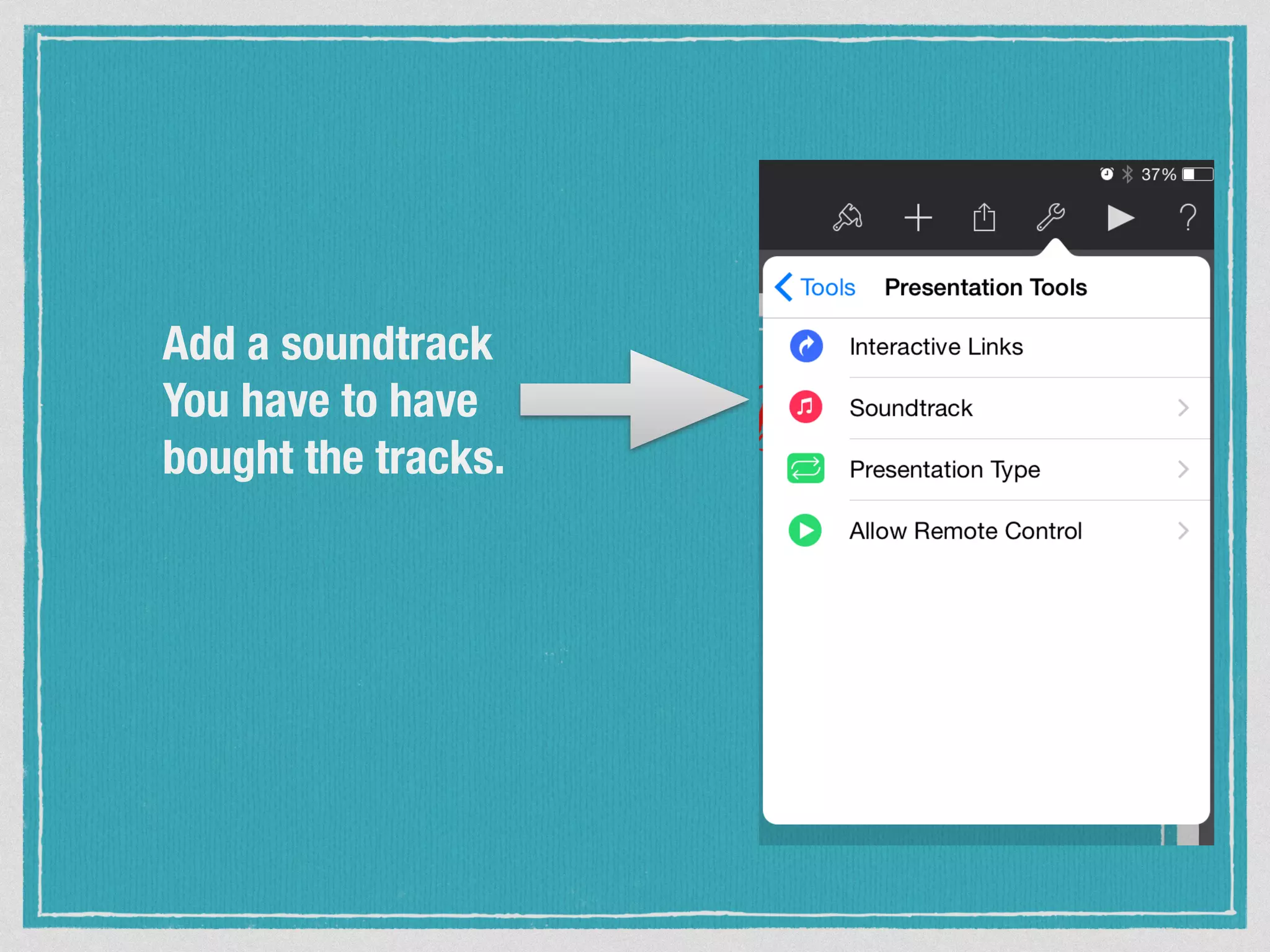 Add a soundtrack
You have to have
bought the tracks.