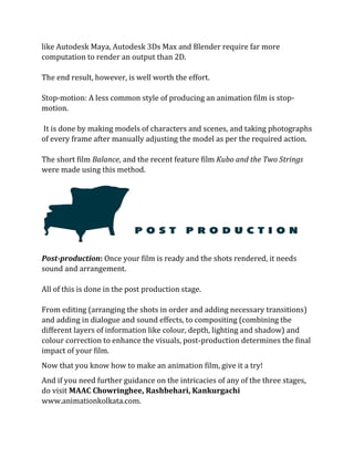 A guide to make your own film animation short film | PDF