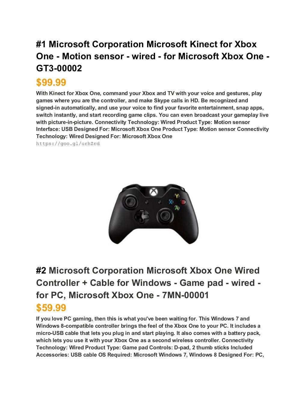 A Guide To Microsoft Xbox One Product And Price List