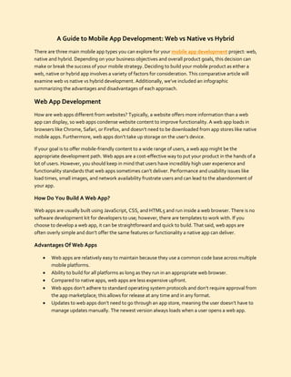 A Guide To Mobile App Development Web Vs Native Vs Hybrid Pdf A Guide To Mobile App Development Web Vs Native Vs Hybrid Pdf