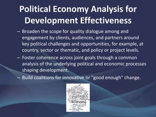 A Guide to Political Economy Analysis | PPTX