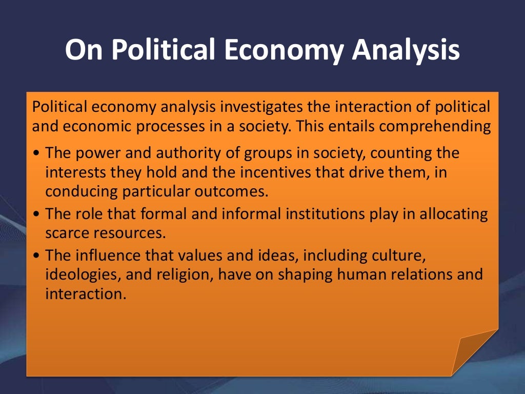 A Guide to Political Economy Analysis