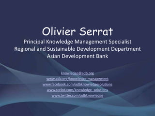 Quick Response Codes
@ADB
@ADB Sustainable
Development Timeline
@Academia.edu
@LinkedIn
@ResearchGate
@Scholar
@SlideShare
@Twitter
 