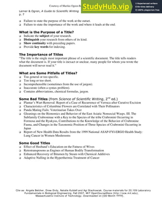 A Guide To Scientific Writing | PDF
