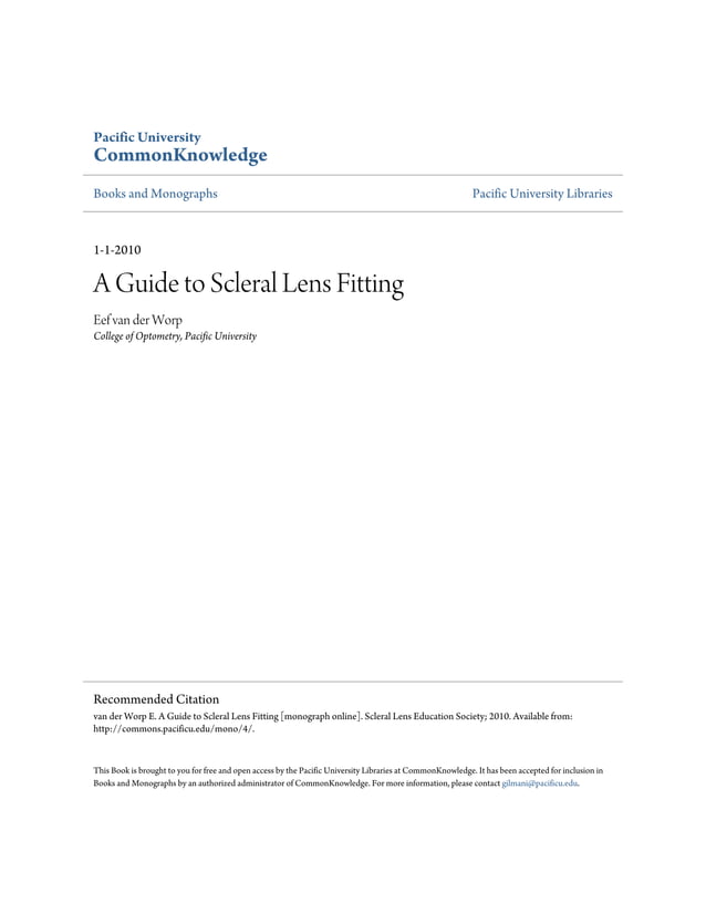 A guide to scleral lens fitting PDF
