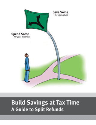 Save Some
for your future
Spend Some
for your expenses
Build Savings at Tax Time
A Guide to Split Refunds
 