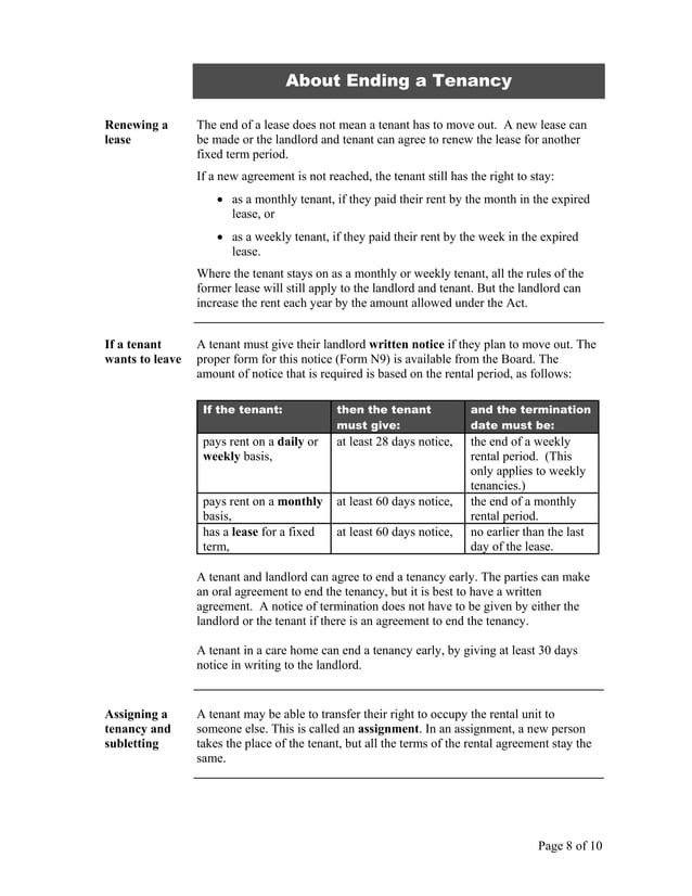 A guide to the ontario residential tenancies act PDF
