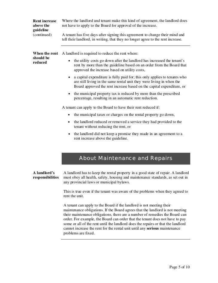 form to increase rent