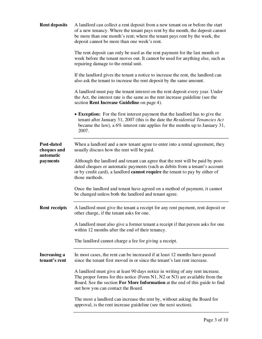 A guide to the ontario residential tenancies act