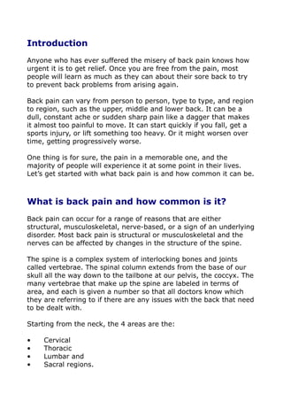 A guide to undestanding back pain and how to get relief