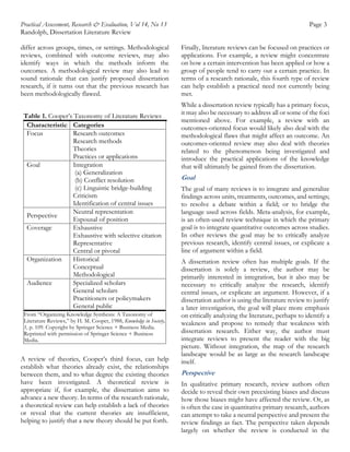 A guide to writing the dissertation literature review | PDF