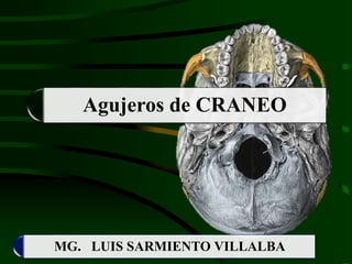 MG. LUIS SARMIENTO VILLALBA
Agujeros de CRANEO
 