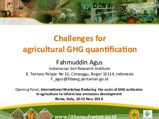 Agus Challenges for agric ghg quant Nov 10 2014