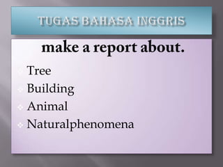 Tugasbahasainggris make a report about. ,[object Object]