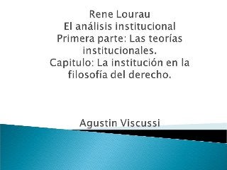 Rene Loureau - El análisis institucional