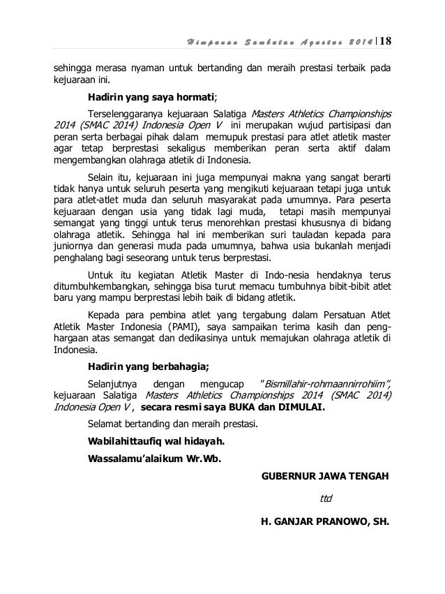 Pidato Gubernur jawa tengah