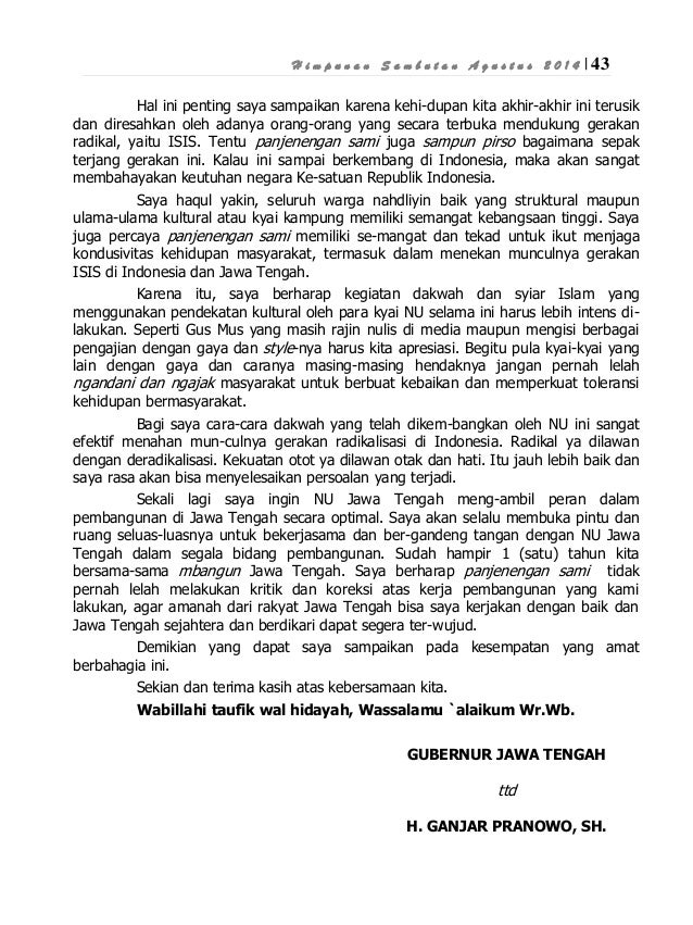 Pidato Gubernur jawa tengah