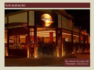 RUA SIMÃO ÁLVARES, 325
PINHEIROS – SÃO PAULO
LOCALIZAÇÃO
 