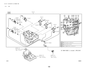 108
FIG.35-12 VALVE BODY & OIL STRAINER (ATM)
(1212- )E4AT
358491
REFER TO
FIG
(PNC 35303C)
REFER TO
FIG
(PNC 35303B)
REFER TO
FIG
(PNC G1406)
35210
35210
35220
35240
35240A
35240B
35240
35240A
35240B
35-03
35-03
35280
35285
35285
35285
35410
35960
90041-05269(15)
90041-20006(6)
90041-20007
35-03
 