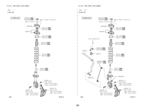 145
FIG.48-03 FRONT SPRING & SHOCK ABSORBER
―
　
―
　
―
　
―
　
―
　
―
　
―
　
―
　
―
　
―
　
―
　
―
　
―
　
―
　
―
　
―
　
―
　
―
　
―
　
―
　
―
　
―
　
―
　
―
　
―
　
―
　
―
　
―
　
―
　
―
　
―
　
―
　
―
　
―
(1212- )
L/STABILIZER
483786-A
REFER TO
FIG
(PNC 43211K(RH))
(PNC 43212D(LH))
REFER TO
FIG
(PNC 43211L(RH))
(PNC 43212E(LH))
REFER TO
FIG
(PNC 43211(RH))
(PNC 43212(LH))
48-02
48-02
48-02
48044
48131
48132
48157B
48157C
48331B
48331C
48510
48510N
48520
48520C
48609A
48684A
48684B
90041-79316
90041-79303(2)
FIG.48-03 FRONT SPRING & SHOCK ABSORBER
(1212- )HI
W/STABILIZER
483787-A
REFER TO
FIG
(PNC 43211K(RH))
(PNC 43212D(LH))
REFER TO
FIG
(PNC 43211L(RH))
(PNC 43212E(LH))
REFER TO
FIG
(PNC 43211(RH))
(PNC 43212(LH))
48-02
48-02
48-02
48044
48131
48132
48157B
48157C
48331B
48331C
48510
48510N
48520
48520C
48609A
48684A
48684B
48810
48811
48815
48820A
48820B
48824A
48829A
90041-79316
90041-79303(2)
91551-80818(2)
48820A
 