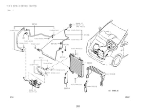 283
FIG.87-18 HEATING & AIR CONDITIONING - COOLER PIPING
(1212- )
87D357
REFER TO
FIG
(PNC 88515)
REFER TO
FIG
87-14
87-19
91551-80616(2)
88362B
88450
88711
88712
88718C
88718C88719A
88736B
88891A
88891B
15188-87401
15188-87401
15188-87402
15188-87402
15188-87403
9004A-11212
9004A-11212
9004A-11212 9004A-11212
91551-80616(2)
91621-60618
91621-60618
15188-87403
 
