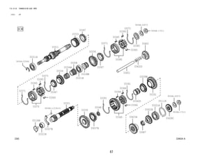 87
FIG.33-05 TRANSMISSION GEAR (MTM)
(1212- )5F
334634-A
33371
9004A-11236(2)
9004A-52066
9004A-17211
9004A-20072
9004A-20072
9004A-17211
33370
33371
33367
33134B
33358
33311A
33311
33321
33321N
33327B
33348
33334
33334A
33311E
33338B
33336
33380
33333
33367
33385
33371
33365
33365
33365
33365
33365
33365
33371
33367
33360
33391
33037B
33335
33423A
33487
33422B
33321A
33111R
33428C
33366
33366
33366
33391
33342D
33038E
33451
33402D
33402
33332
 