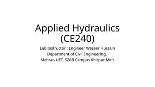 OBJECT: INTRODUCTION TO HEALTH AND SAFETY MEASURES IN APPLIED ...