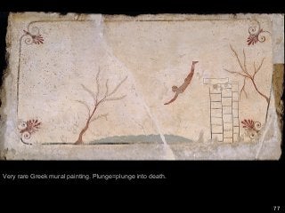 77
Very rare Greek mural painting. Plunge=plunge into death.
 