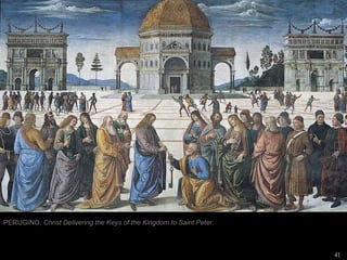 PERUGINO,  Christ Delivering the Keys of the Kingdom to Saint Peter . 