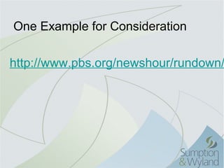 One Example for Consideration
 

http://www.pbs.org/newshour/rundown/
 
 