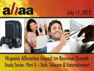 1
Tech‐Telecom‐Entertainment Hispanic Allocation Impact on Revenue Growth
 