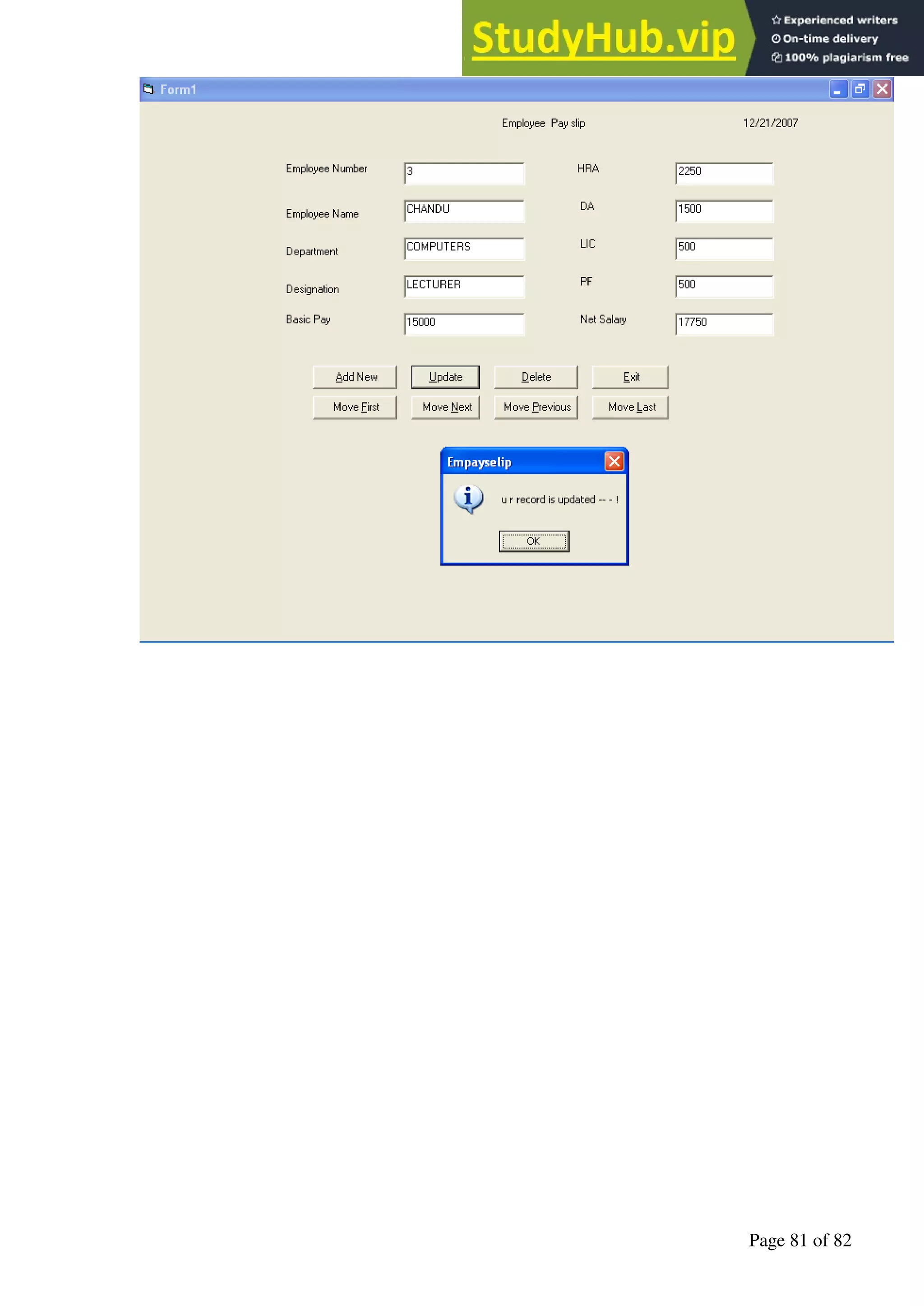 A Hand Book of Visual Basic 6.0
Page 81 of 82
 