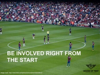 BE INVOLVED RIGHT FROM
THE START
 