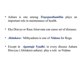 AHARA.pptx sharira kriya ahara notes and ppt | PPTX
