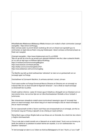 #HbarBallmalta #Maltanews #Maltaways #Malta Amazon.com mullach is flash cùmhnantan (ceangal
ceangailte) - https://amzn.to/3Feogyg
Dèan coimeas eadar na prìomh làraich siubhail gu lèir ann an dìreach aon sgrùdadh gus na
cùmhnantan an taigh-òsta as fheàrr a lorg aig Hotelscoped - làrach coimeas co-thiomaid prìsean as
fheàrr san t-saoghal.
(Ceangal ceangailte) - https://www.Hotelscomed.com/?a_ai=20558
"Mar sin ge bith dè a tha thu ag iarraidh gum dèanadh feadhainn eile dhut, dèan cuideachd dhaibh,
oir is e seo an lagh agus na fàidhean #jesus #Cathlogy.
https://t.me/themummommmomehogblllogdom
https://www.facbook.com/hbarbJelmalta
https://twitter.com/mummichshogblUlLOTD1
https://www.slideshare.net/mummmomogblog
---
Tha MacRon ag ràdh gu bheil naidheachdan 'adhartach' air clann air an goirteachadh ann an
ionnsaigh sgian na Frainge
Ùrachaidhean le Coinneamh MacNron, fo amharas sàmhach, tomad, cùl-raon
Thuirt ceann-suidhe na Frainge Emmanuel Macron Dihaoine air Dihaoine ann an ionnsaigh na
h-leanain Mòr ann an droch bhuaidh le fògarrach Sirianach ", mar a dhiùlt an neach-ionnsaigh
co-obrachadh leis na poileis.
Chaidh ceathrar chloinne - eadar 22 mìosan agus trì bliadhna a dhùsgadh ann an Diardaoin ann an
raon-cluiche Anne, mar as trice Spè ann an Uile-chluicheadairean Workellic a tha a 'còrdadh ri
luchd-turais.
Mar mhanainnean sòisealta le moladh airson luchd-obrach teasairginn agus dh 'ionnsaigh fear
airson an neach-ionnsaigh, thuirt stòran faisg air an neach-ionnsaigh a bha an neach-ionnsaigh a
bha an neach-ionnsaigh. "
Dh 'iarr ceasnachadh le bhith a' faicinn nach fhaca iad cinneasachadh air an ionnsaigh, ach tha na
fo-imeanan rùsg san Fhraing a 'glacadh cò às a thàinig an neach-amhairc.
Ràinig MacIn agus a bhean Brigitte baile an ear-dheas ann an Grenoble, far a bheil triùir den chloinn
a 'faighinn làimhseachadh.
"Tha a h-uile dad a chaidh iarraidh orm a 'dèanamh air an taobh cheart," thuirt e ann an Annercy às
deidh dha tadhal air na pàisdean le aodach leònte san ospadal, a' cur sin naidheachdan mu
dheidhinn "adhartach".
"A 'toirt ionnsaigh air clann is e a' chlann an Achd as Bàrbaigeach a th 'ann," thuirt e, a' cur a "uaill"
 