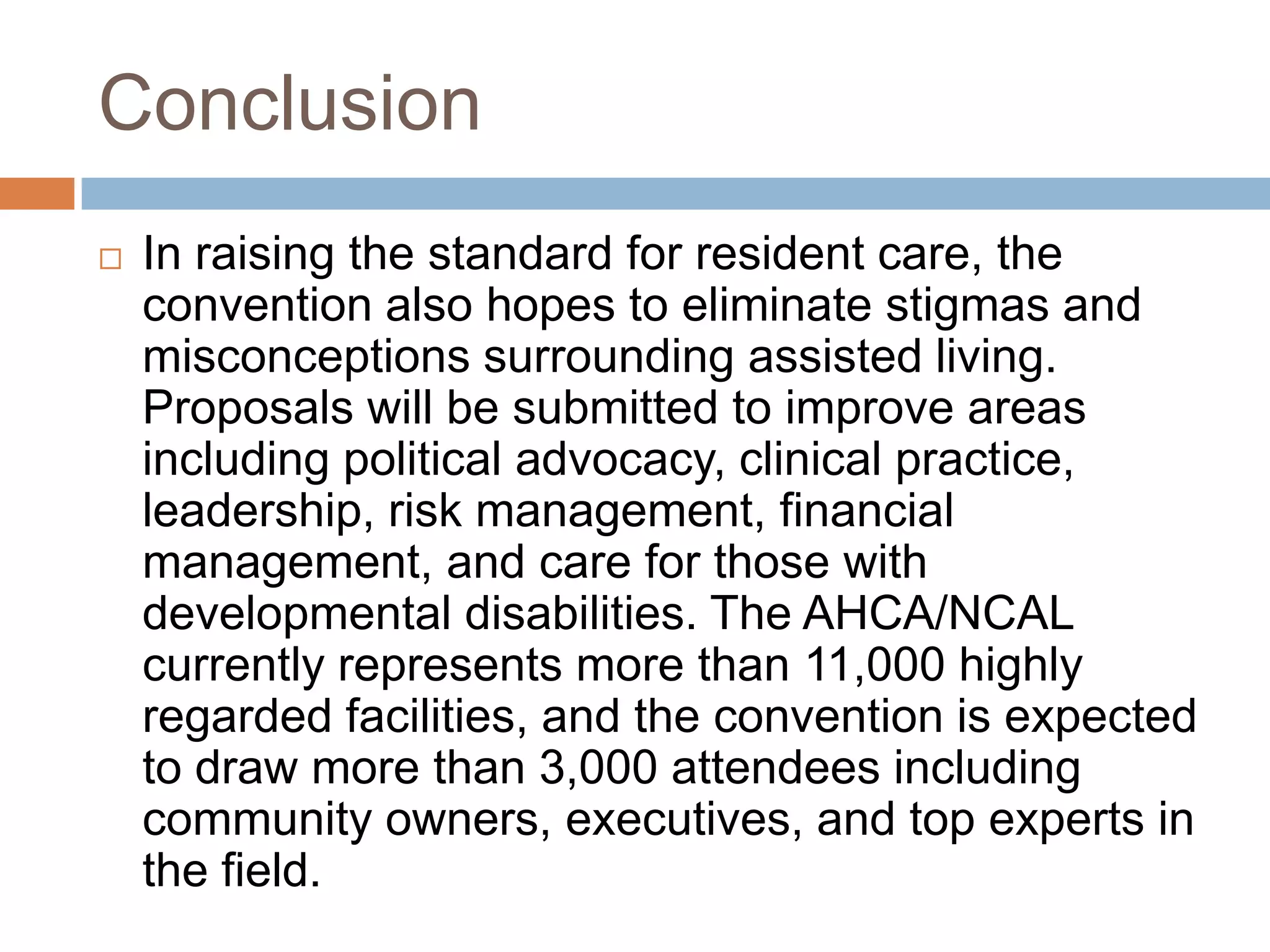 AHCA/NCAL to Host 64th Annual Convention PPT